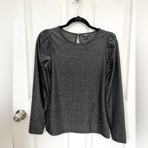 Express Black & Silver Long Sleeve Top